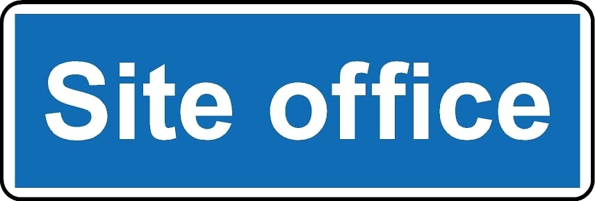 Site Office Safety Sign (L) - 1mm Plastic Sign (300mm x 100mm)