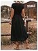 Floerns Women's Wrap V Neck Flowy Midi Dresses Short Sleeve A Line Ruched Beach Dress Black Medium