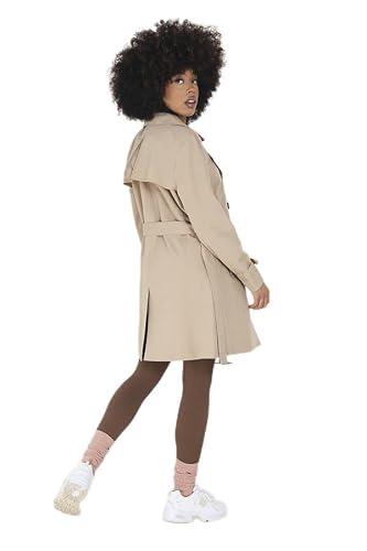Brave Soul Double Breasted Short Trench Coat - Women's Stone - Size 14