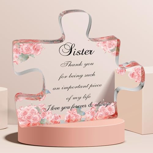 Gifts for Sister Gifts for Women Sister Gifts from Sister Acrylic Ornaments Sister Birthday Gifts Wedding Gifts Friendship Gifts Christmas for Her Big Sister Gifts Valentines Day Gifts