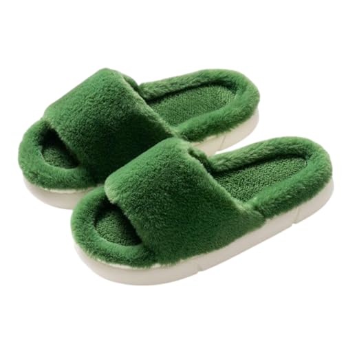Image of DRUNKEN Slippers For Men Winter Sandals Casual Flats Home Footwear Man Girls Sliders Flip Flops Chappals Ladies Clogs Sleeper Slides Stylish Ortho Soft (Color: Green, Size: 3-4 UK)