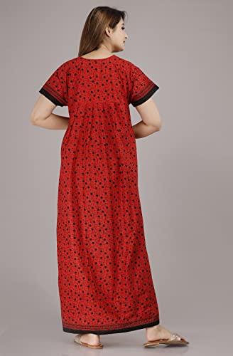 Image of Monique Brand 100% Pure Cotton Nighty for Woman | Floral Gown for Women Night Wear | Cotton Nighty for Women Stylish | Maxi for Women Cotton
