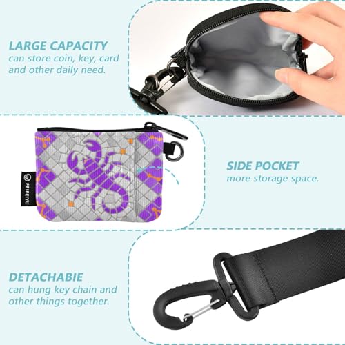 Scorpio Style Purple Grey Dual Wristlet Wallets for Women Slim Portable Credit Card Wallet Organizer with Wristlet Strap for Ladies 2 Packs monedero para tarjetas de credito3