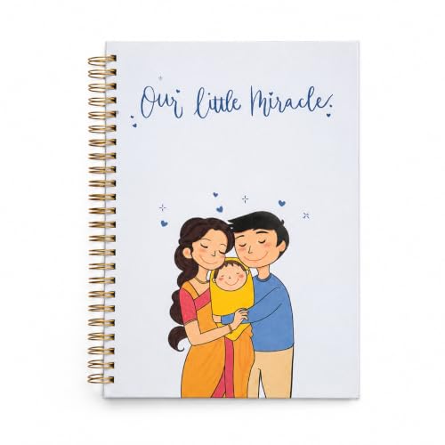 Image of Baby Memory Book & Milestone Journal 0-4 Years | Baby Keepsake Record Book with Photo Space & Guided Prompts | Perfect Baby Shower & New Parents Gift | A5 Hardcover, 90 Pages (Little Miracle)