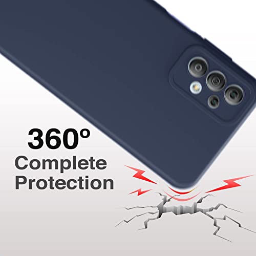 Image of WOW IMAGINE Ultra Slim Soft Rubberised Back Cover Case for Samsung Galaxy A33 5G | Inner Velvet Fabric Lining | Matte Silicone Flexible Camera Protection Back Cover - Blue
