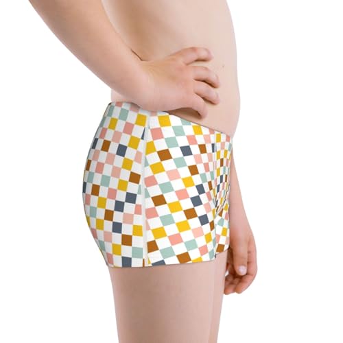 Boys' Cotton Boxer Brief Soft Underwear-Colorful Checkered2