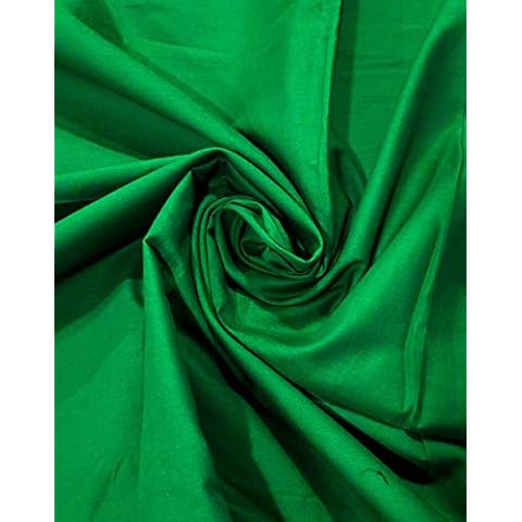 Plain Cotton Lawn 2-metres 44" inches Wide Cut Fabric Solid Dyed Material DIY Craft (78 x 44 inches, Green) Cover