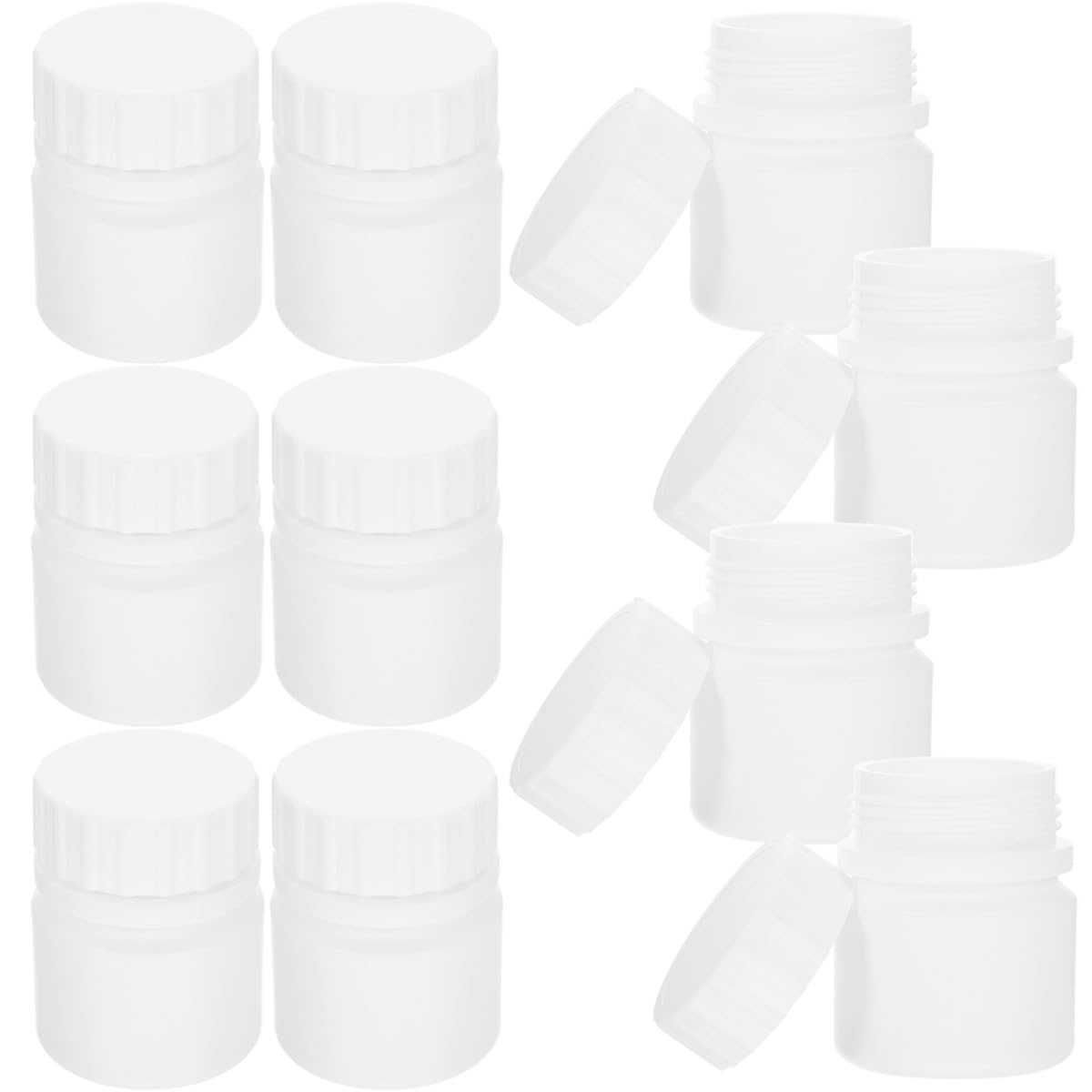 Frascos de pastillas 30 ml de plástico, lote de 24 botes organizadores de viaje compactos