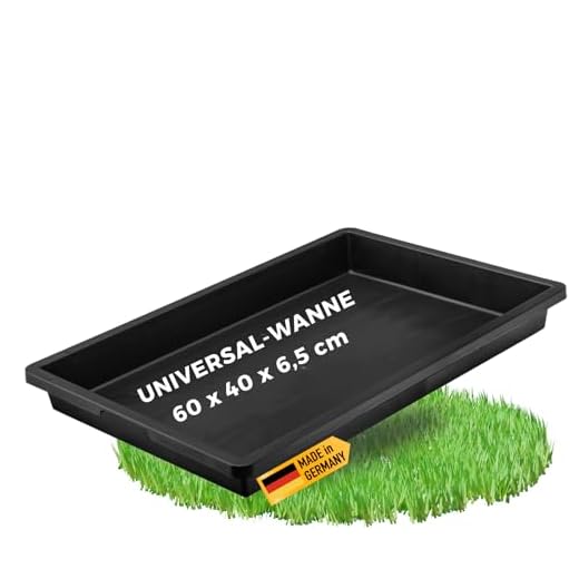 UDOPEA Manna Profi Pflanzschale 60 x 40 x 6,5 cm stabile Gewächshaus-Wanne ohne Bodenlöcher wasserdicht für Pflanzen, Anzuchten, Garten (1) (1)