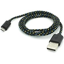 Black Braided USB Cable Rapid Charger Sync Power Wire Cord for AT&T Alcatel Cingular Flip 2 - AT&T Alcatel OneTouch Allura - AT&T ASUS PadFone X - AT&T ASUS PadFone X Mini - AT&T ASUS ZenFone 2