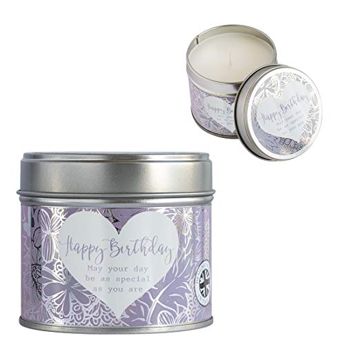 Arora Said with Sentiment 7359 Linen Scented Candle in Tin Happy Birthday, Multicolour, One Size