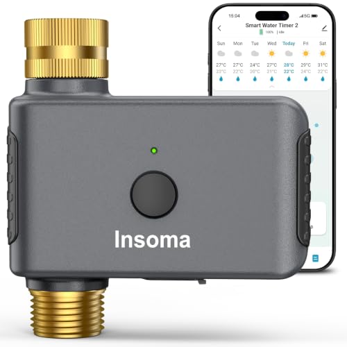 Insoma WiFi Water Timer for Garden Hose, Brass Inlet Outlet
