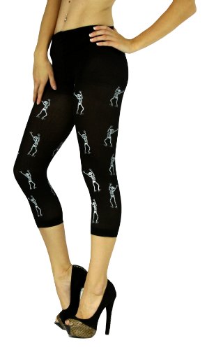 Image of ToBeInStyle Women's Scary Skeleton Leg Bones Halloween Hosiery Tights & Thigh High Stockings
