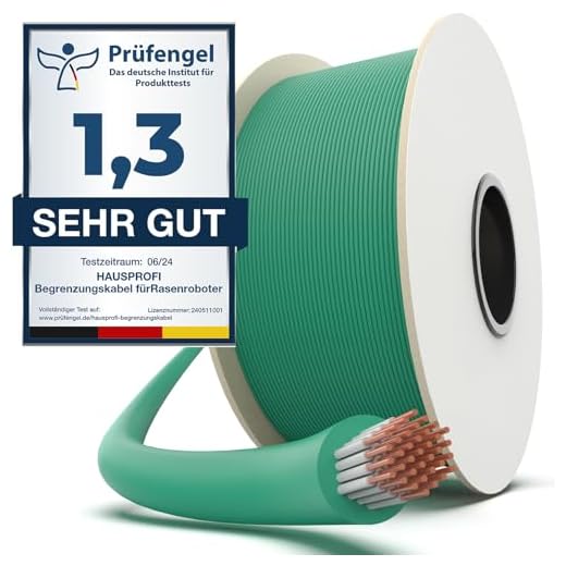 150m Universal Begrenzungskabel für Mähroboter, HAUSPROFI Begrenzungsdraht aus verzinntem Kupfer Begrenzungs Kabel für alle Rasenroboter Rasenmähroboter Ø2,7mm