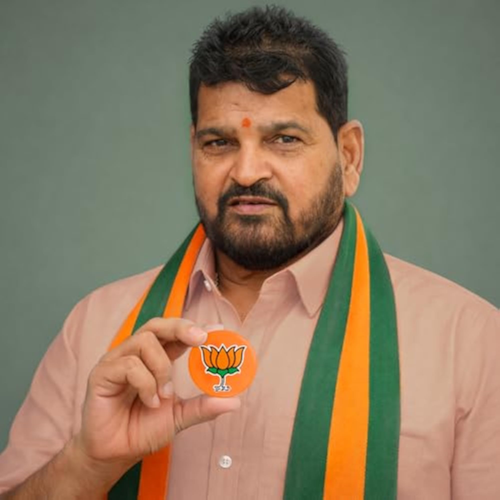 BJP Party Round Pin Badge, Pack of 2, Political Gift