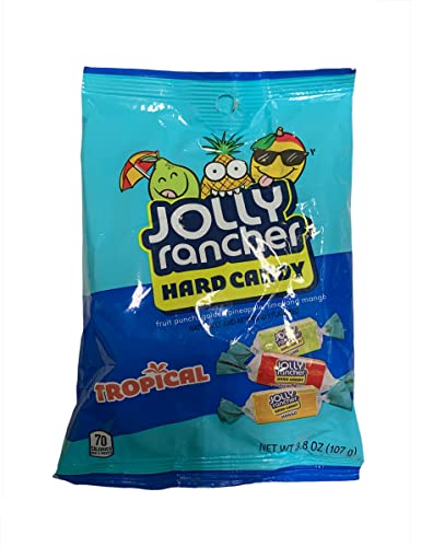 The Hershey Jolly Rancher Hard Candy - Tropical Flavors - Fruit Punch, Golden Pineapple, Lime, & Mango - 3.8-Ounce Bags - Great For Holidays, Parties, Gifts & More (Pack Of 12), Blue #TOP2