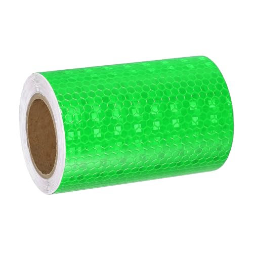 MECCANIXITY Reflective Tape, 4 Inch x 16 ft Self-Adhesive Trailer Reflector Tape Waterproof Warning Safety Sticker High Visibility Night Reflectors for Bikes Cars, Green