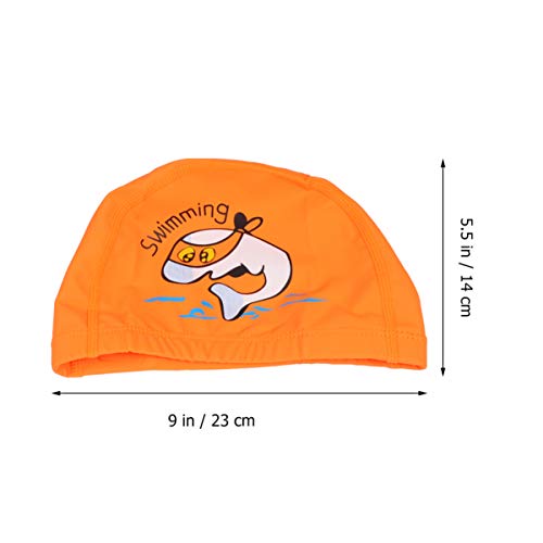 BESPORTBLE – Touca laranja para natação infantil para piscina e esportes aquáticos para meninos e me
