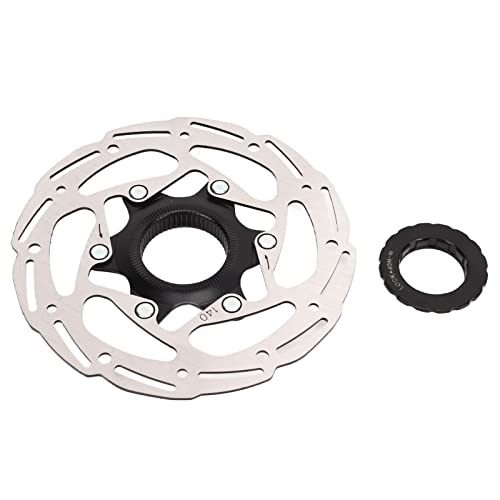 WOHPNLE 180mm Disc Brake Rotor, Anti Deformation Brake Disc with Center Lock Cover Easy Installation Rotor Replacement for Road and Mountain Bikes (140mm)