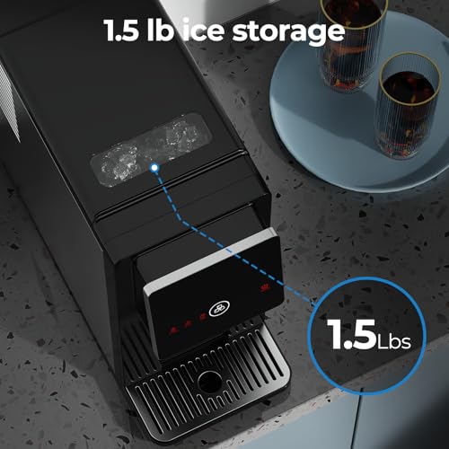 Image of Nugget Ice Makers Countertop with Self Dispensing Ice Design, 35.5Lbs /24Hrs | Auto Self-Cleaning, One-Click Operation, 1.8L Water Tank, 1.5Lbs Ice Storage, Portable Ice Maker for Multi-Scenario Use