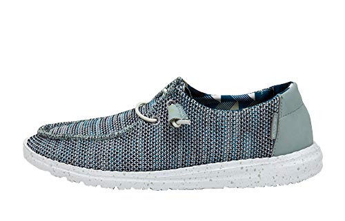 Image of HEYDUDE Women's Wendy Sox Ice Grey Size 12 | Women's Shoes | Women's Lace Up Loafers | Comfortable & Light-Weight