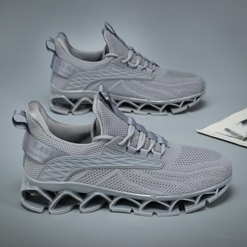 Image of Men's Fashion Sneakers Slip on Walking Running Shoes Blade Tennis Casual Comfort Non Slip Work Sport Athletic Trainer