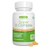Igennus Super B - Vitamina B Complex Metilato ad Alto Dosaggio, Spettro Completo Vitamine B con Metilfolato, B12 Meticobalamina e Vitamina C, 60 Compresse Vegane, Ingredienti Puri e Puliti