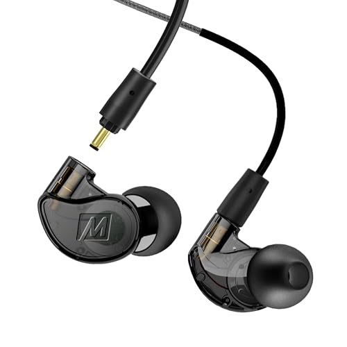 MEE audio M6 PRO In Ear Monitor Headphones for Musicians, 2nd Gen Model With Upgraded Sound, Memory Wire Earhooks & Replaceable Cables, Noise Isolating Professional Earbuds, 2 Cords Included (Black)