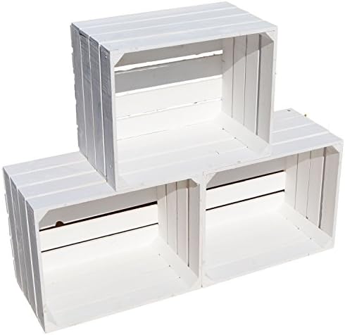 Teramico Gevlamde houten kisten Wijnkisten in praktisch 3-delig set 50 x 40 x 30 cm
