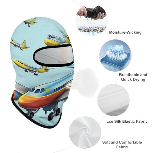Balaclava para Hombre y Mujer, Máscara de Aire con Dibujo de Avión, Cubreboca Integral para Ciclismo, Esquí y Motocicleta miniatura 3