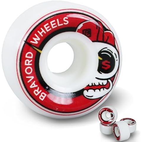 BRAVORD Skatebaord Wheels, 52mmX32mm 101A Skateboard Wheels for Skate Bowl, Trick, Street- Set of 4 Cover
