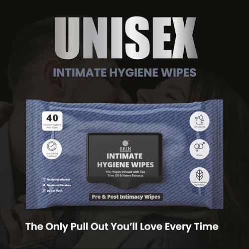Image of Skin Elements Intimate Hygiene Wet Wipes | Unisex | pH balanced Wipes | Tea Tree Oil & Neem Extracts | 80 Intimate Wet Wipes | Pre and Post Intimacy | Pack of 2