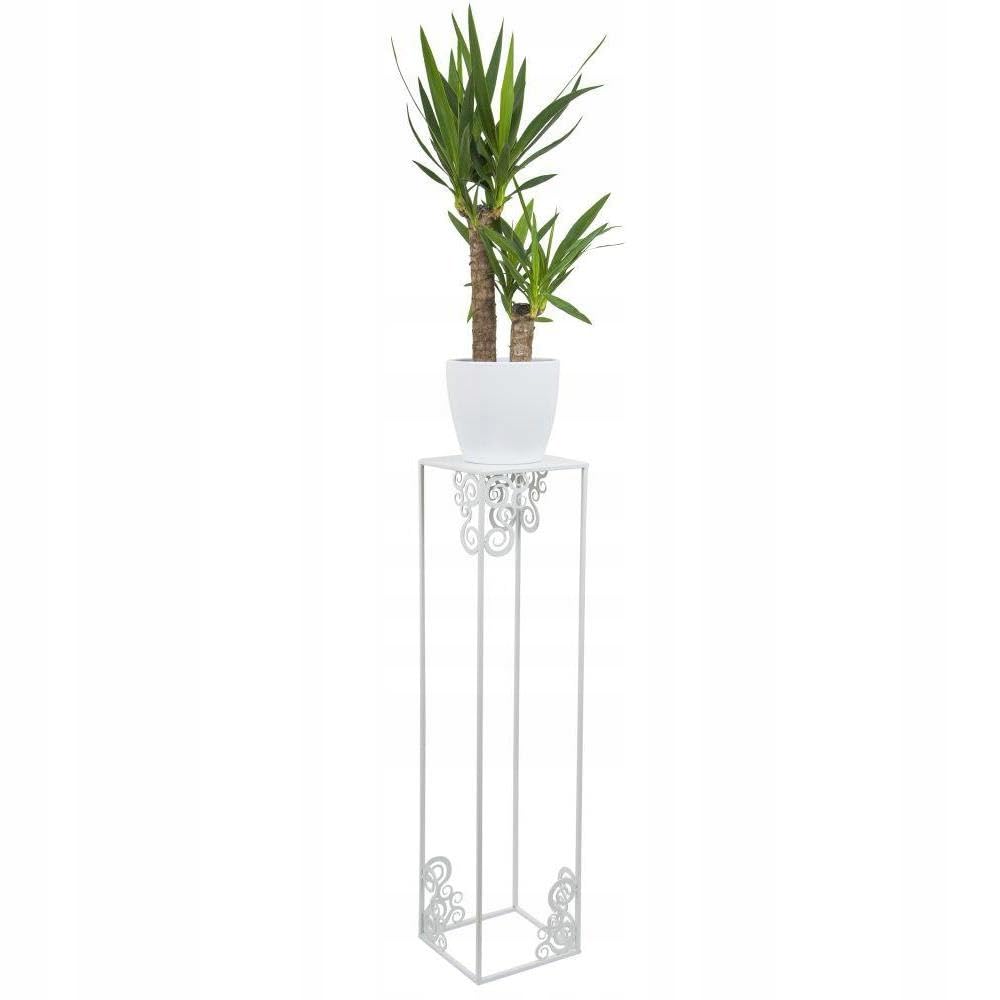 Supporto per piante in metallo, stile moderno, 80 cm, bianco