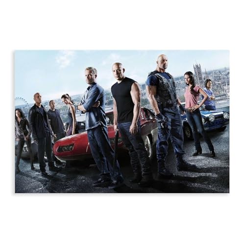 AYTREDF Poster de film Fast And Furious sur toile pour décoration de chambre à coucher, bureau, chambre, cadeau (30 x 45 cm)