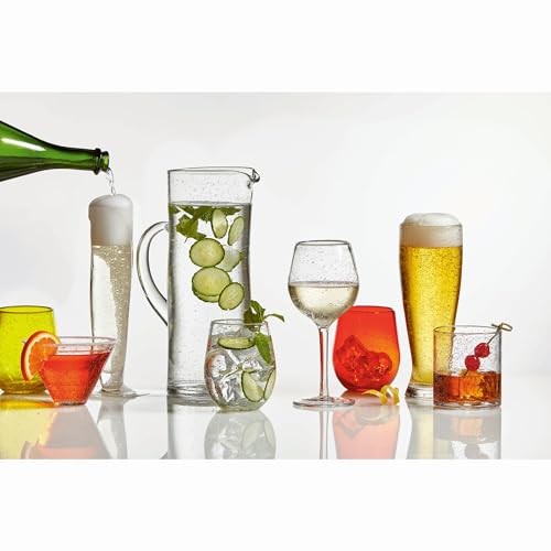 Vaso de cristal doble transparente con efecto burbuja de diseño vintage 5