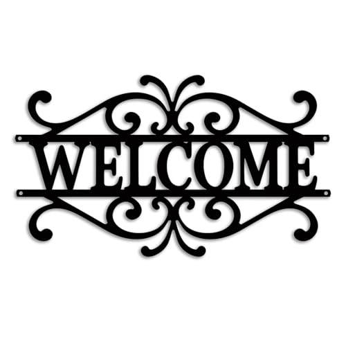Metal Welcome hanging Sign for Front Door Welcome Wall...
