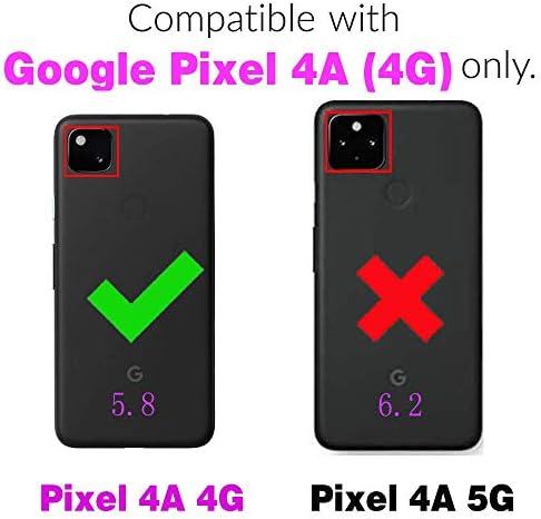Phone Case for Google Pixel 4A 4G with Tempered Glass Screen Protector Stand Ring Holder Shockproof Silicone Heavy Duty Accessories Magnetic Metal Hard Kickstand Pixel4a pixel4acase 4acase Black