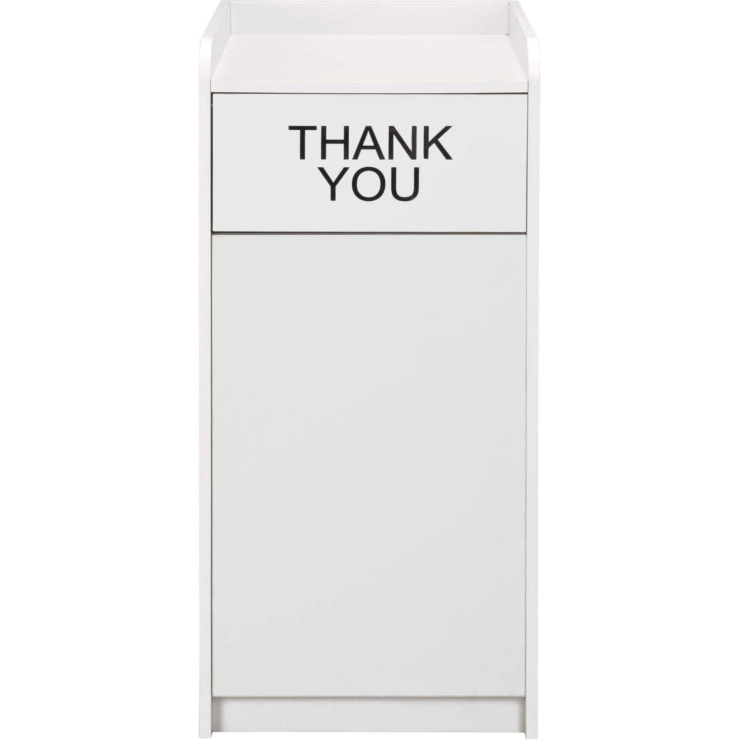 Global Industrial Indoor Wooden Waste Receptacle with Swing Door and Tray Top, 36 Gallon Capacity, 20-1/2"W x 19" D x 44" H, Light Gray, Assembly Required