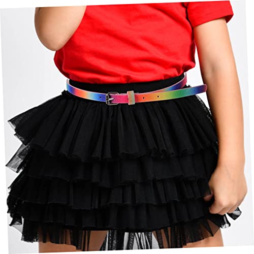 NOLITOY Heart Shaped Glitter Kids Belt 4pcs Artificial Leather Waist Belts Adjustable for Parties and Everyday Wear4
