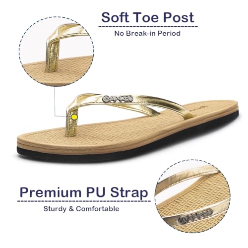 Ampeo Women's Flip Flops Comfortable Lightweight Summer Beach Quick-Dry Thong Flat Sandals2