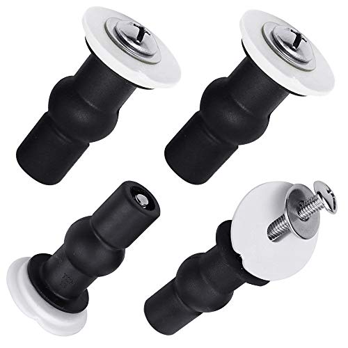 Selftek 4 Pack Hinge Bolt Screws Toilet Seat Fixings Fix Expanding Rubber Top Nuts Screws Mount Seat Hardware Replacement Parts Kit #TOP6