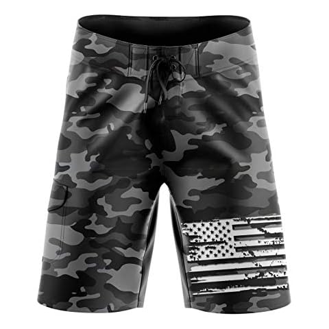 Tactical Pro Supply American Flag Board Shorts - Black Camo (Size 36) Cover