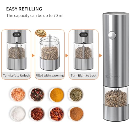 image for CIRCLE JOY Electric Salt and Pepper Grinder Set Stainless Steel Spice 