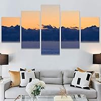 SIGNWIN 5 Panel Canvas Wall Art Modern Art Coastal Colorful Multicolor Photography Romantics Sunset for Home Decorations Ready to Hang - 60