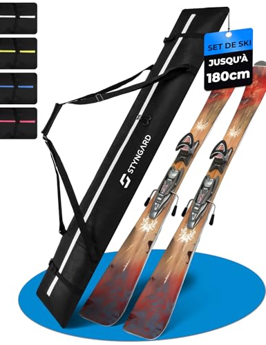 STYNGARD - STYNGARD Sac de Ski 180 cm [jusqu'à 180 cm] – Modèle Aspen (Noir-Blanc)