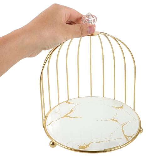 Support cupcakes cage à oiseaux dorée pour une décoration de table de mariage
