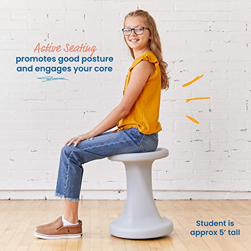 Image of ECR4Kids Twist Active Wobble Stool, 18in Seat Height, Classroom Furniture, Light Grey