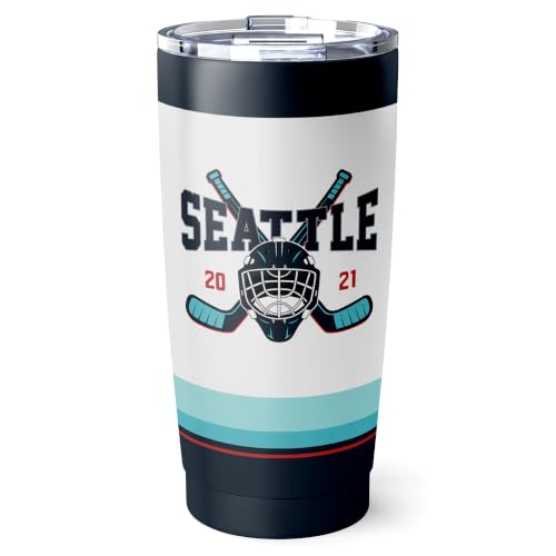 Image of ANTKING Seattle Tumbler 20oz Custom Name Number Travel Mug Gifts | Stainless Steel Insulated Coffee Cup for Men Women