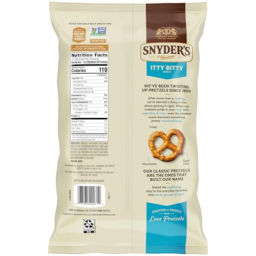 Image of Snyder's of Hanover, Itty Bitty Minis Pretzels, 12 Oz Bag