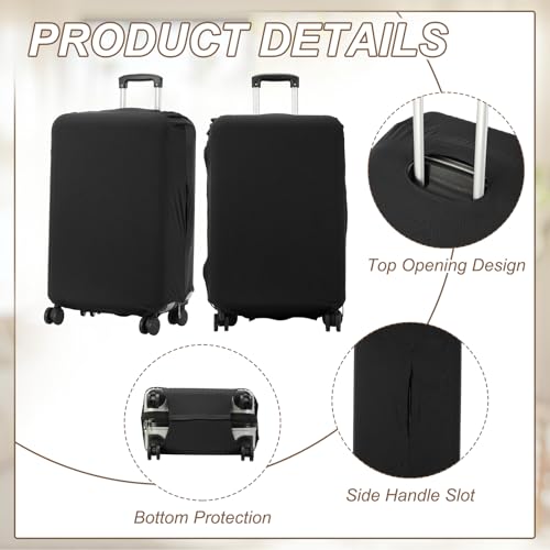 uxcell Luggage Cover for Suitcase Protector, Fit 18-20 Inch Luggage Elastic Suitcase Cover Scratch-Resistant Covers for Travel Business Trips, Black (S)3